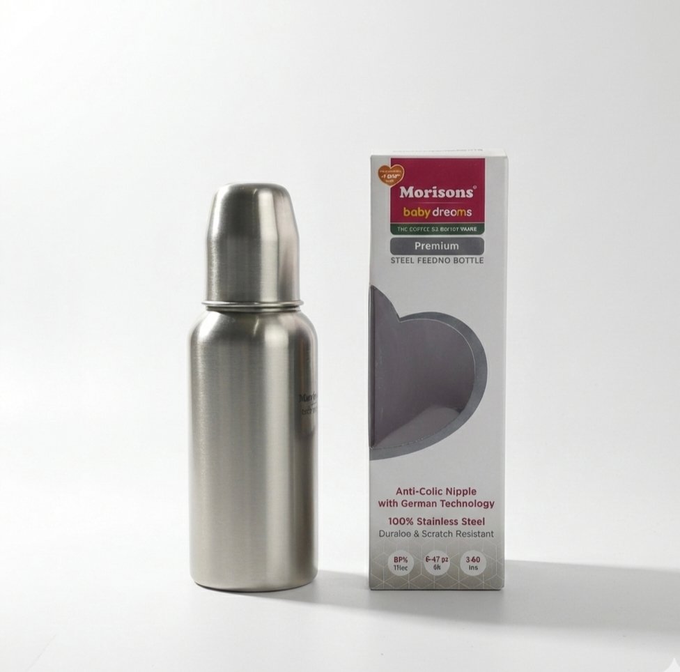 Morisons Premium Steel Feeding Bottle 240ml