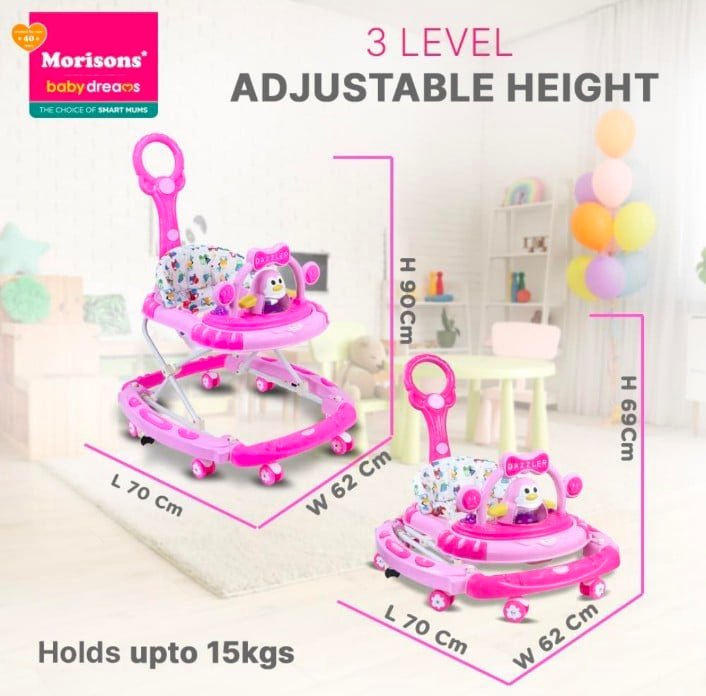 MORISONS 3 IN 1 BABY ADJUSTABLE WALKER